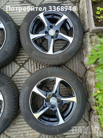Джанти 4х100 15 " с гуми Continental 185/65/15 4x100, снимка 3 - Гуми и джанти - 54600635
