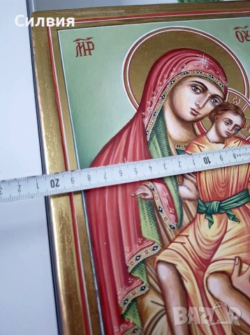 Икона, ръчно рисувана върху дърво , снимка 3 - Декорация за дома - 54641933