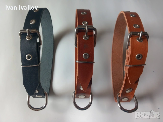 Кожени каишки за куче 50см – 3 цвята, ширина 2.5см, естествена кожа