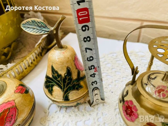 Красив месингов комплект от Англия с макове , снимка 14 - Антикварни и старинни предмети - 54437008