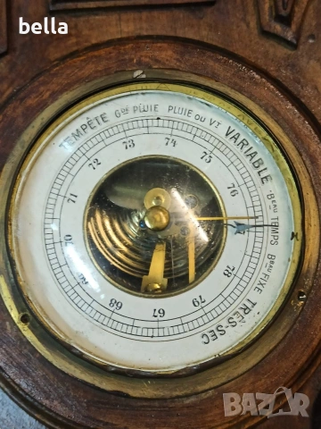 Антикварен стенен часовник с термометър и барометър Japy Freres 1920 год., снимка 5 - Антикварни и старинни предмети - 54207055