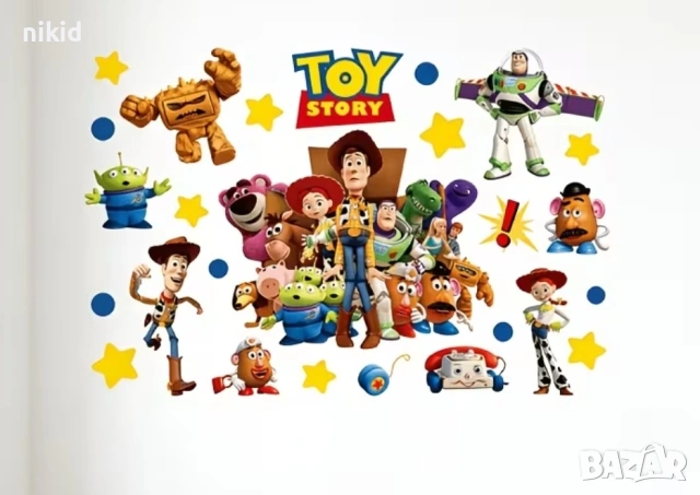 Играта на играчките Toy Story герои стикер за стена лепенка самозалепващ за детска стая