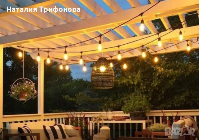 Водоустойчив гирлянд за външно осветление с 10 броя LED крушки