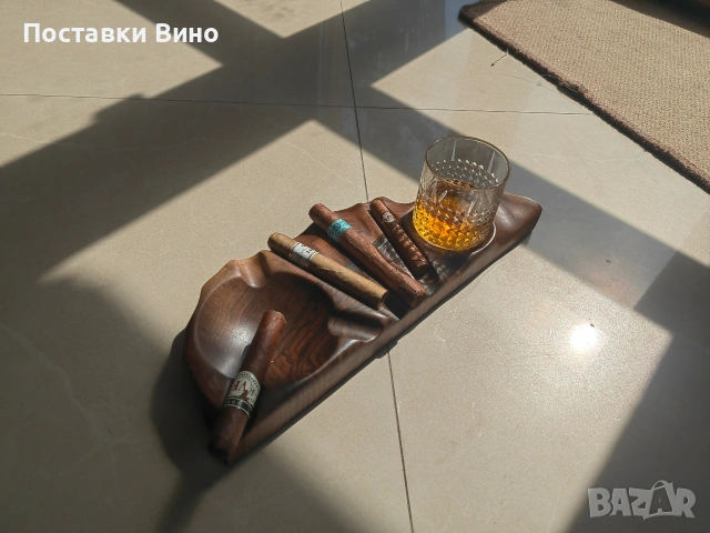 Пепелник за пури с място за чаша, снимка 2 - Декорация за дома - 54251571