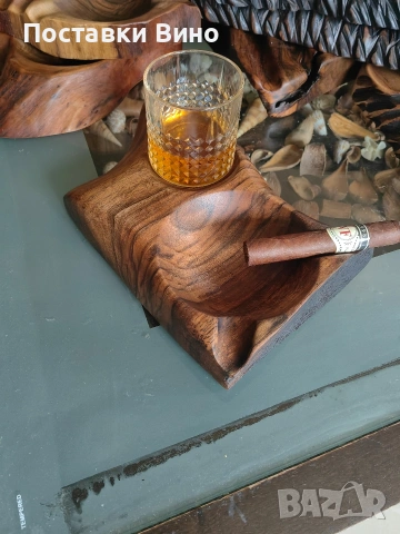 Пепелник за пури с място за чаши, снимка 3 - Декорация за дома - 54292168