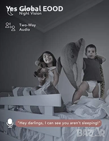 Nooie WiFi baby monitor 360° 1080P с нощно виждане, снимка 6 - IP камери - 54549177