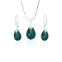 Комплект бижута Emerald Shimmer – колие и обеци със зелени камъни, снимка 2