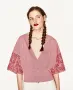 Риза ZARA с бродерия 100% памук, снимка 1