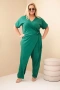 Дамски памучен гащеризон Plus Size с връзки на талията, 4цвята , снимка 10