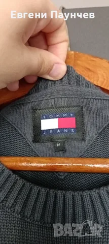 Tommy Jeans мъжки сив пуловер размер M, снимка 3 - Пуловери - 55426239