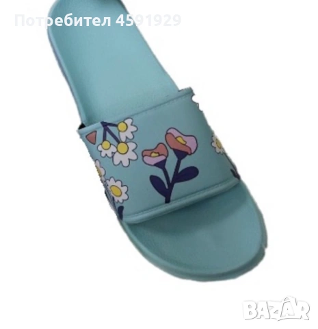 Леки и много удобни дамски плажни чехли с цветни декорации, снимка 3 - Чехли - 54728067