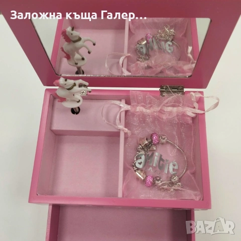 Музикална кутия за бижута с чекмедже „Еднорог и дъга“ – нова, снимка 5 - Музикални играчки - 55239841