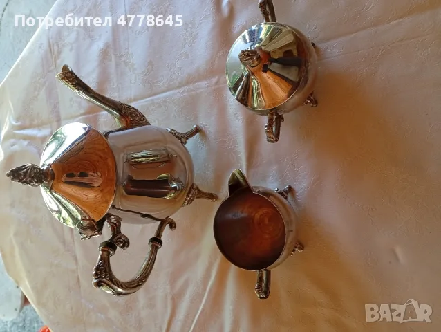 посребрен стар винтиш комплект за чай., снимка 4 - Сервизи - 55660785