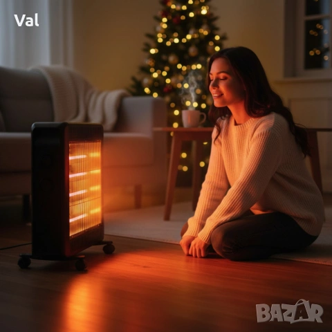 Кварцова печка 2200W с 4 тръби – бързо отопление и нисък разход, снимка 3 - Отоплителни печки - 55002222