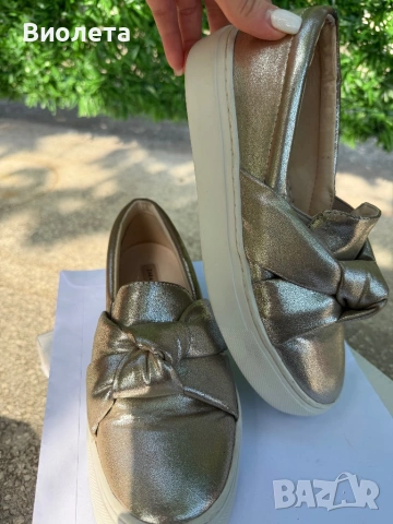 Zara, спортно-елегантни обувки в цвят златист, номер 36, в запазено състояние, снимка 6 - Дамски ежедневни обувки - 54662243