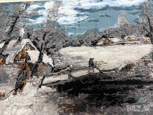 Ушит Гоблен "Зимна разходка"-35 см х 24,5 см, снимка 10 - Гоблени - 54068805