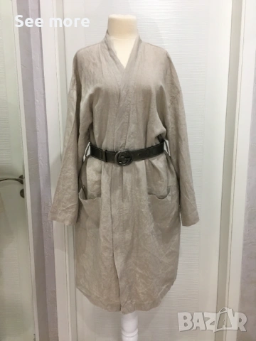 Kronborg кимоно 100% лен L/XL, снимка 2 - Жилетки - 54207646