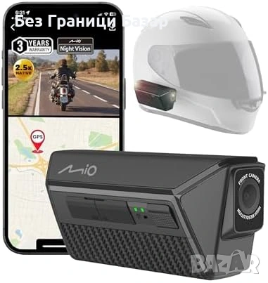 Нова Mio MiVue MP30 2.5K Мотоциклетна Камера GPS WiFi IP67 за каска мотор