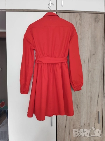 River Island Xs размер нова рокля в червено 100% памук , снимка 6 - Рокли - 54627134