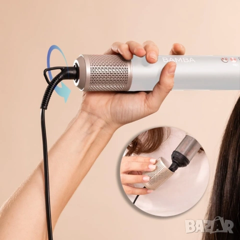 Мултифункционален уред за коса Cecotec CeramicCare AirGlam Champagne 1400W висок клас с Coanda, снимка 6 - Сешоари - 54306956