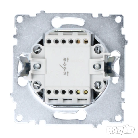 Единичен електрически ключ DeTech DE-9223-01 с рамка, 10A, 250V, за вграждане, IP20, бял, снимка 4 - Други - 54822402