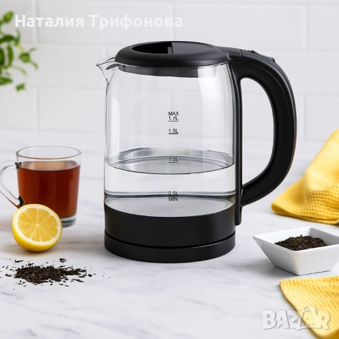Електрическа кана Voltz, 2200W, 1.7л., Стъкло, снимка 4 - Кани - 54896194