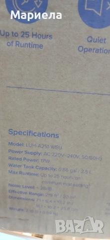 LEVOIT Овлажнител с горно пълнене, до 25 часа, за спалня или детска стая, тих 23 dB, снимка 11 - Други стоки за дома - 53985184
