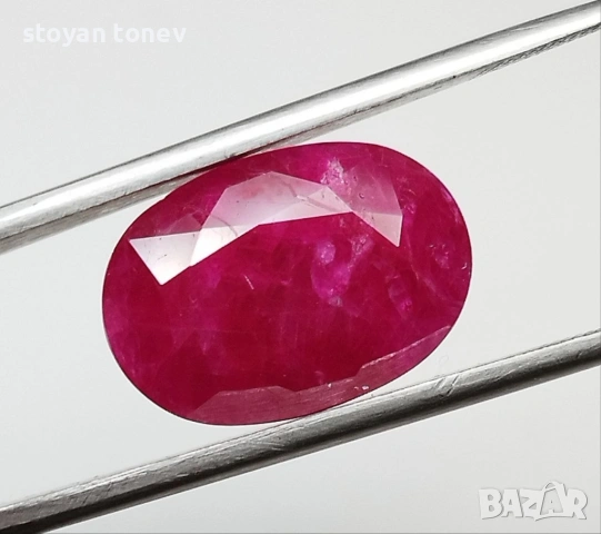 РЯДКО СЪКРОВИЩЕ – 10.54 карата ярък Hot Pinkish Red рубин от Мозамбик!, снимка 8 - Други - 54803383