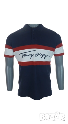 Оригинална мъжка тениска с яка Tommy Hilfiger, размер S