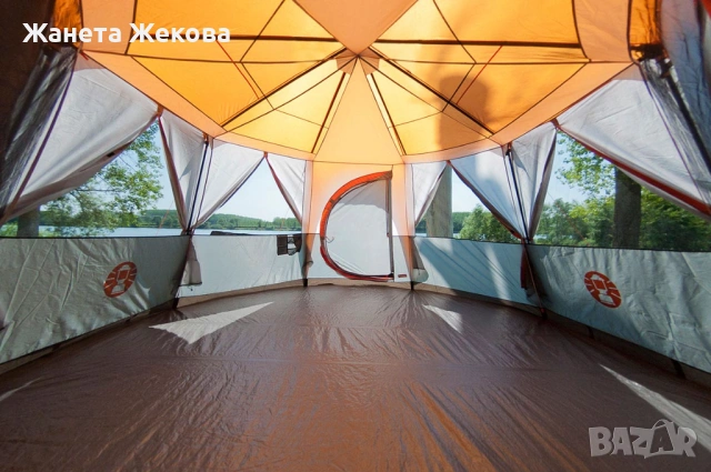 Чисто нова палатка Coleman Cortes Octagon 8, 8-местна, цвят Оранжев, цена: 299 €, снимка 5 - Палатки - 54556123