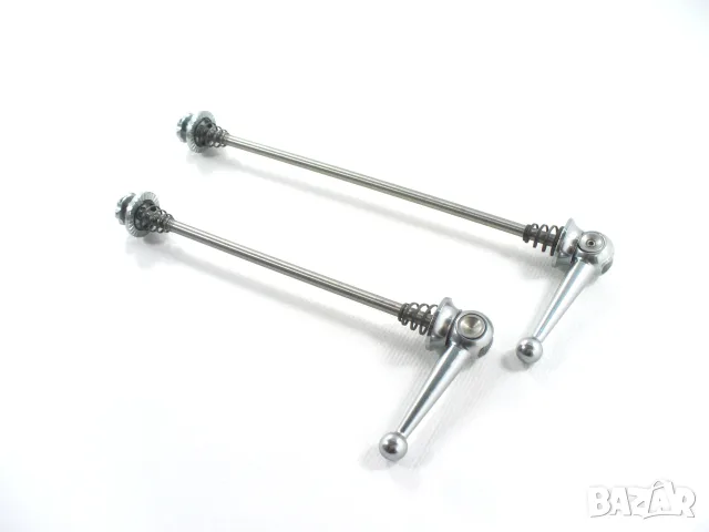 Titanium QR 5x100 & 5x130-135 Silver ултралеки автомати за бързо освобождаване, комплект, снимка 2 - Части за велосипеди - 55303450