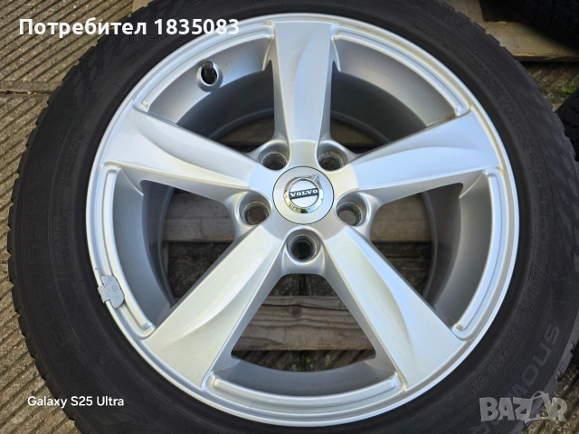 Лети джанти 16ки 5х108 Volvo + зимни гуми 205/55/16 Nokian, снимка 5 - Гуми и джанти - 54397052