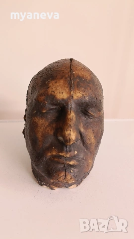 Антична гипсова смъртна маска (death mask) от 19-ти век на император Наполеон Бонапарт.  , снимка 7 - Статуетки - 55164156