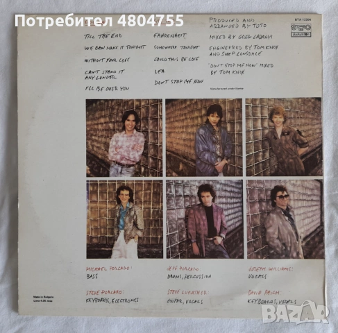 Тото - грамофонна плоча , снимка 4 - Грамофонни плочи - 55227129