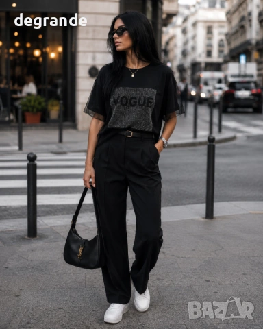 👚Дамска Тениска 💫VOGUE💫 Налична в Бяло и Черно