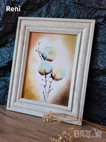 Памук, картина пастел, оригинал, снимка 3 - Картини - 54252626