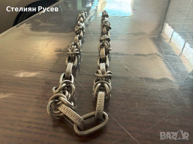 80.10гр 57 см сребърен ланец / синджир / сребро 925 кралска плетка с версаче цена 160 евро / 312,93л, снимка 8 - Колиета, медальони, синджири - 54873651