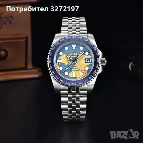 PAGANI DESIGN автоматичен часовник с Японски механизъм SEIKO NH34 GMT,стъкло сапфир,водоустойчив, снимка 2 - Мъжки - 45695170