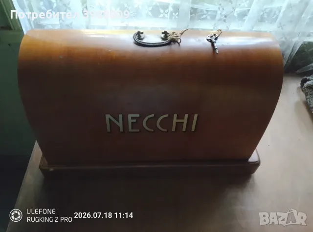 Ръчна шевна машина Necchi антикварна, снимка 3 - Антикварни и старинни предмети - 55330341