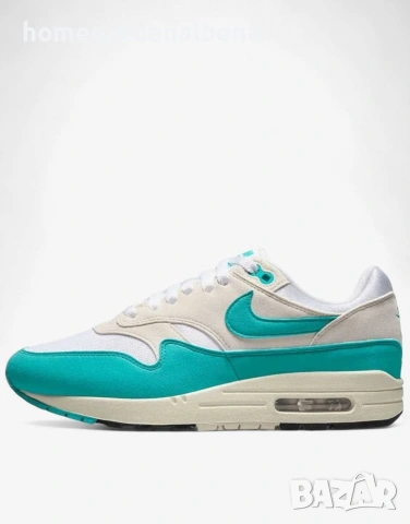 Дамски маратонки Air Max 1 — бяло и тюркоаз — Air технология — номера 36-40, снимка 6 - Маратонки - 54234030