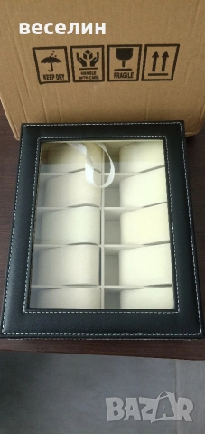 Луксозна кутия за 10 часовника от еко кожа, снимка 6 - Мъжки - 53228525