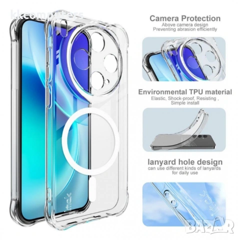 imak Магнитен TPU калъф за vivo X300 с airbag защита и протектор – Прозрачен, снимка 5 - Калъфи, кейсове - 54548439