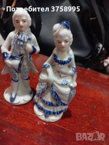 Винтидж японски порцеланови фигурки Дама и Кавалер Tajimi Pottery като ново, снимка 4 - Други ценни предмети - 54931756