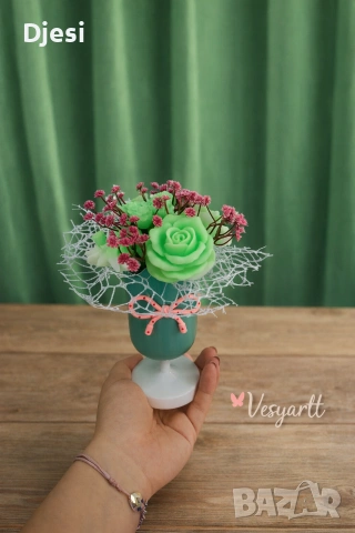 Букетче с ароматни соеви свещи, снимка 5 - Декорация за дома - 54077082