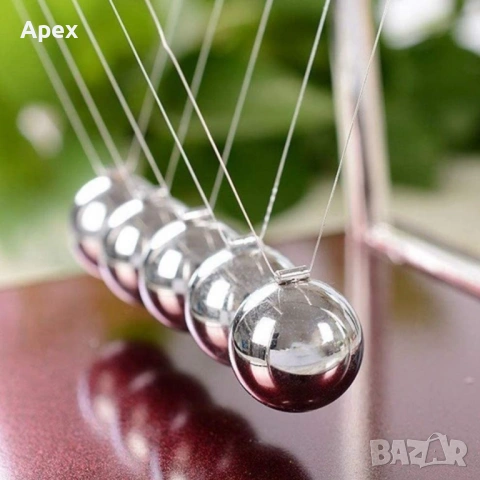 Люлка Махало на Нютон.Антистрес Играчка за Бюро.Метални Топчета.Перпетуум Мобиле.Люлката на Newton, снимка 6 - Декорация за дома - 54010643