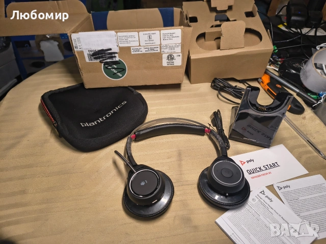 Plantronics B825 Voyager Focus Bluetooth USB слушалки - с активно шумопотискане за мобилни , снимка 3 - Слушалки и портативни колонки - 54022311