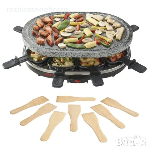 Раклет грил с овална каменна плоча Cooks Professional, снимка 2 - Скари - 55655759