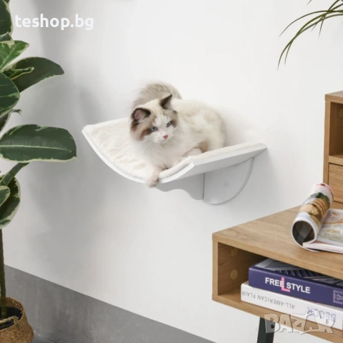 Котешко легло за монтаж на стена Pawhut