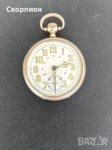 Джобен СРЕБЪРЕН часовник - JUNGHANS - ГЕРМАНИЯ - 15 РУБИНА, снимка 2 - Джобни - 50994374