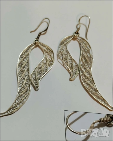 Сребърни висящи обеци